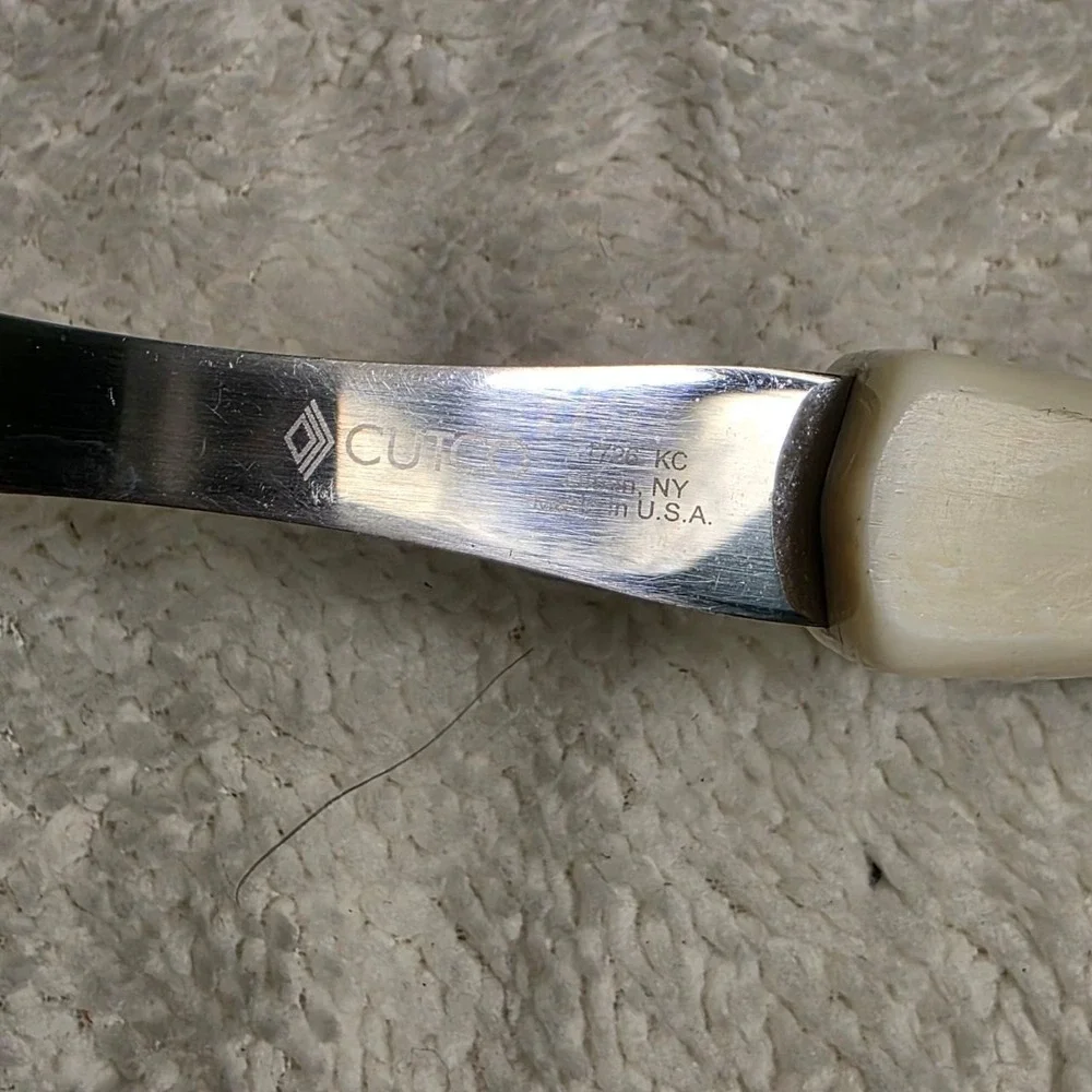Cutco Table Tuning Fork 1726 KC Cream Pearl Handle Stainless Steel USA